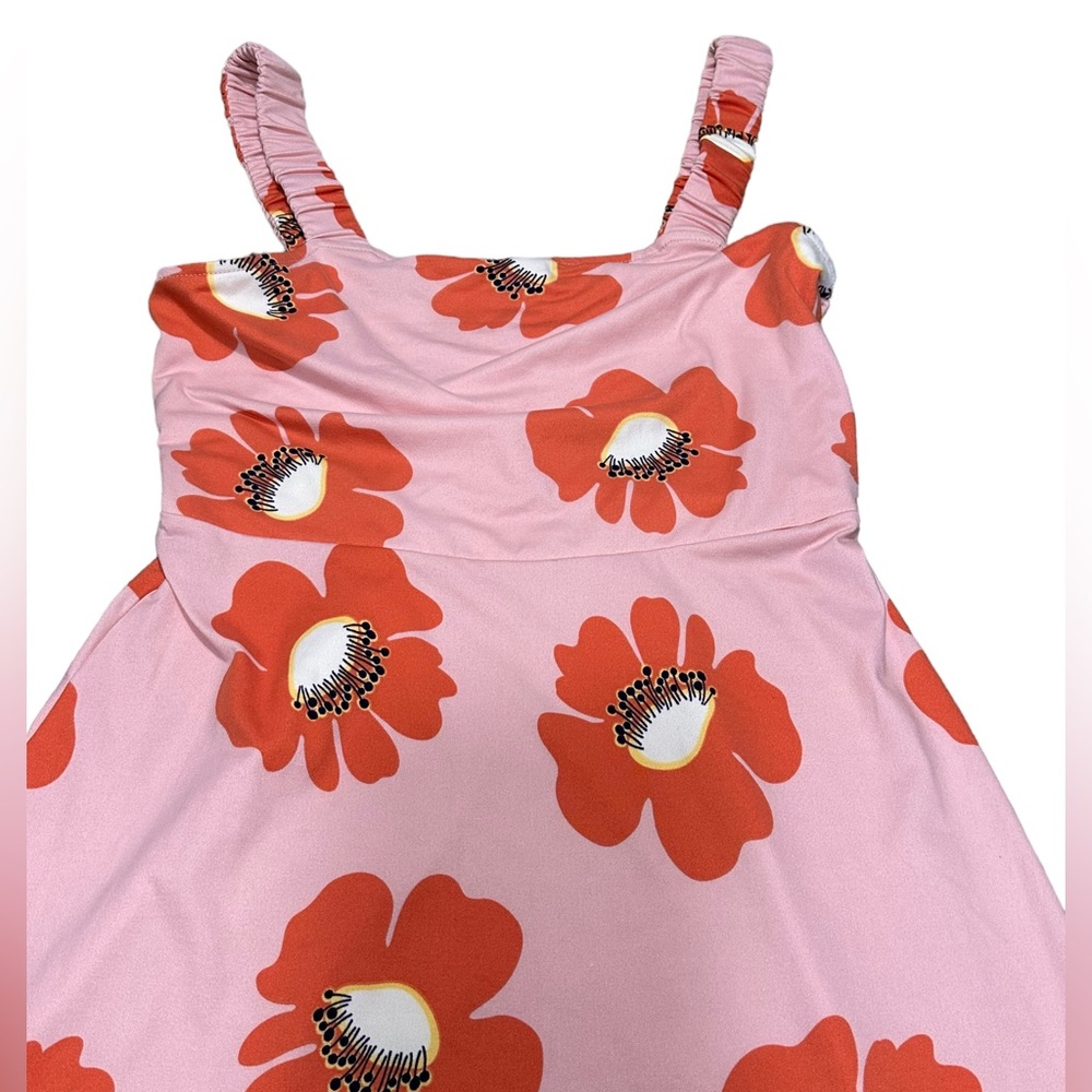 SO Pink and Orange Floral Sleeveless Dress